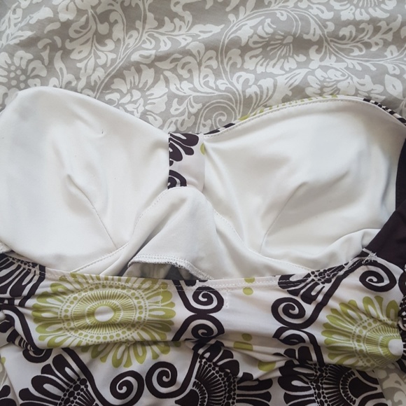 Brown & Green Top Bra Top with Front Tie - Picture 6 of 6